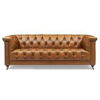 Wallace 3 Seater Leather Chesterfield Sofa