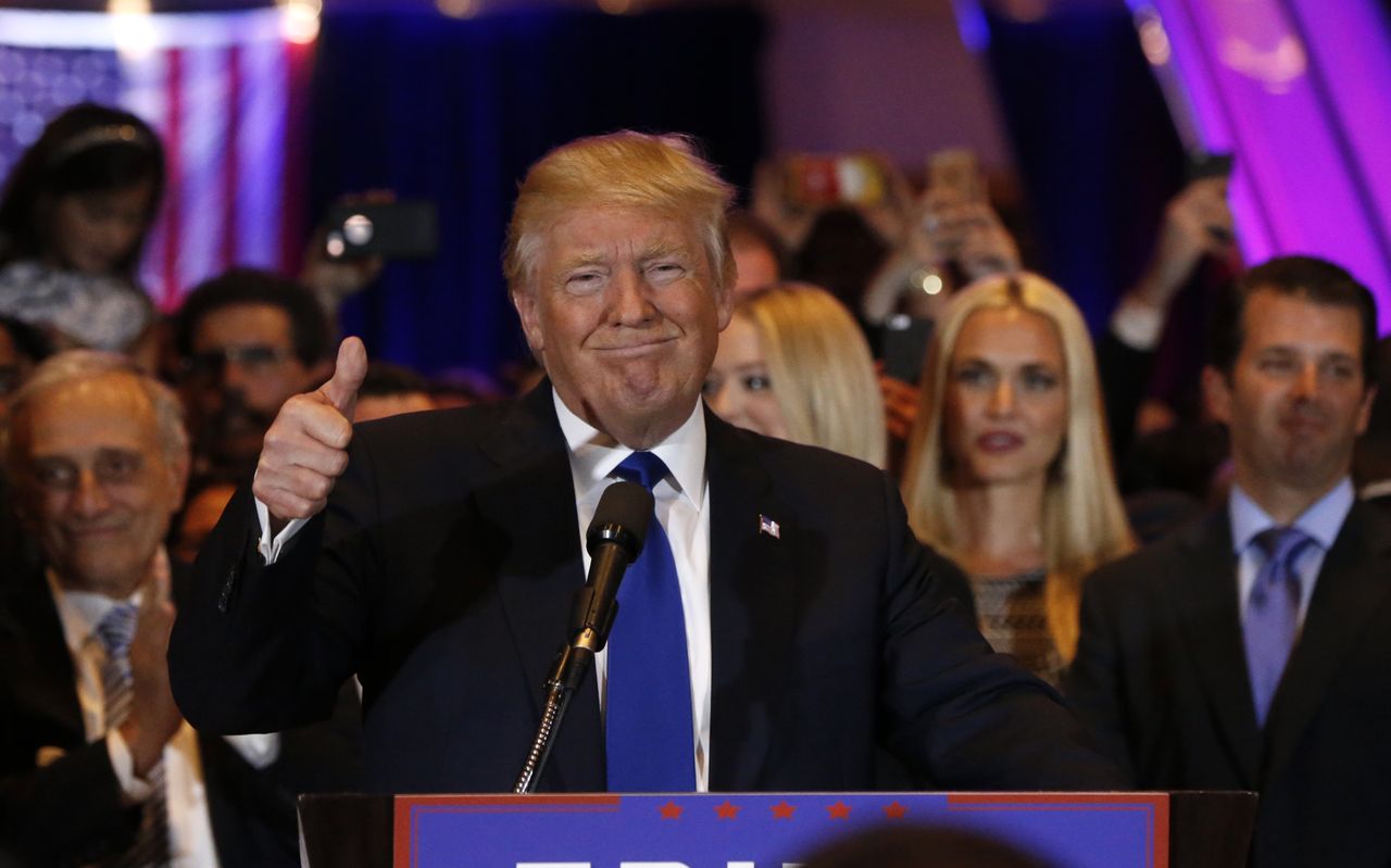 Trump speaks following his primary win in New York