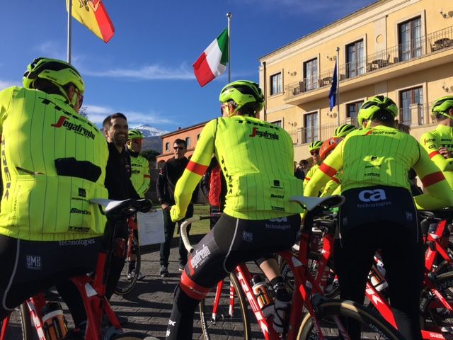 The 2018 high visibility Trek-Segafredo kit
