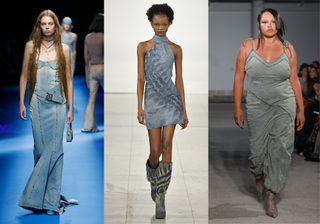 denim dresses take the runway at S/S 23 fashion week