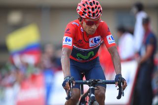 Nairo Quintana (Movistar) was second to Chris Froome (Team Sky) on stage 11 at the Vuelta a Espana