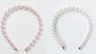River Island peal headbands - in pink, and pearl white