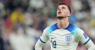 Arsenal linked Mason Mount of England looks dejected during the FIFA World Cup Qatar 2022 Group B match between England and USA at Al Bayt Stadium on November 25, 2022 in Al Khor, Qatar.
