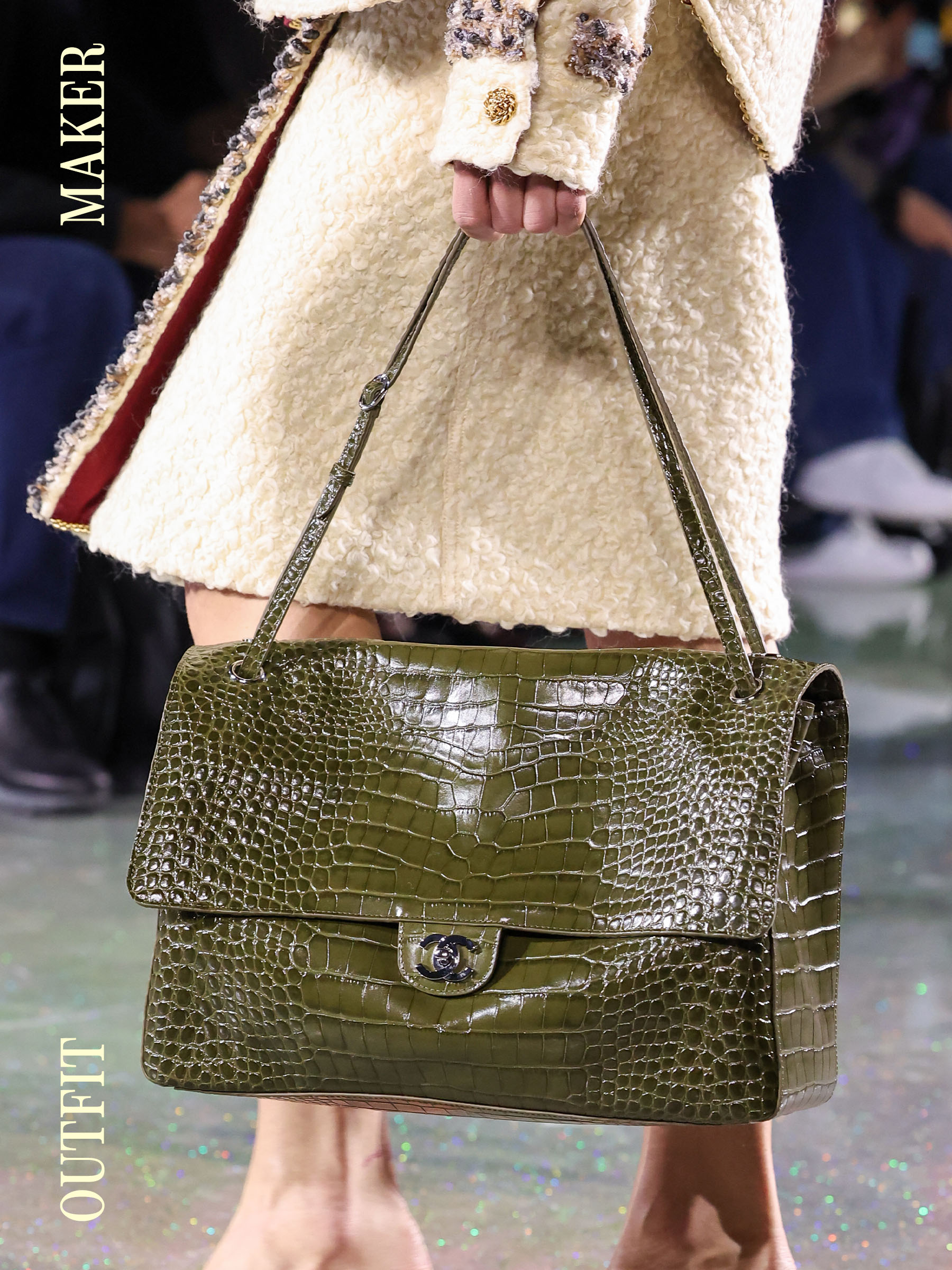 Chanel green croc bag