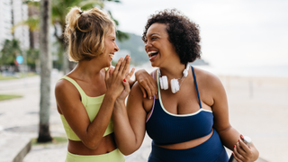 Friends doing exercise together