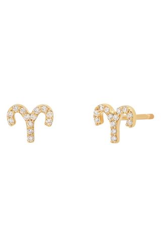 Zodiac Diamond Stud Earrings