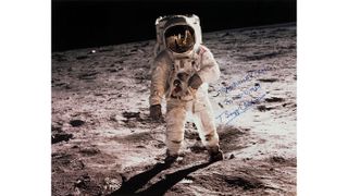 Buzz Aldrin standing in the moon’s Sea of Tranquillity © Bonhams