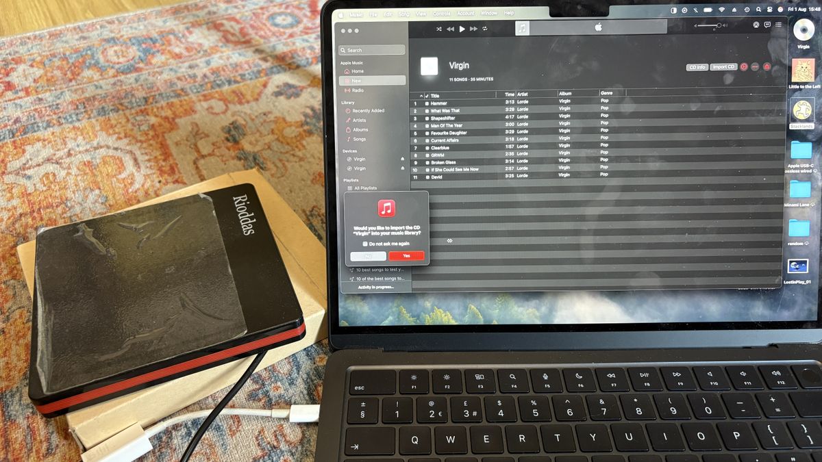 Lorde transparent CD playback on MacBook and Blu-ray