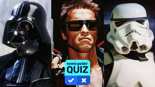Darth Vader in "Star Wars," Arnold Schwarzenegger in "The Terminator," and a Stormtrooper in "Star Wars"