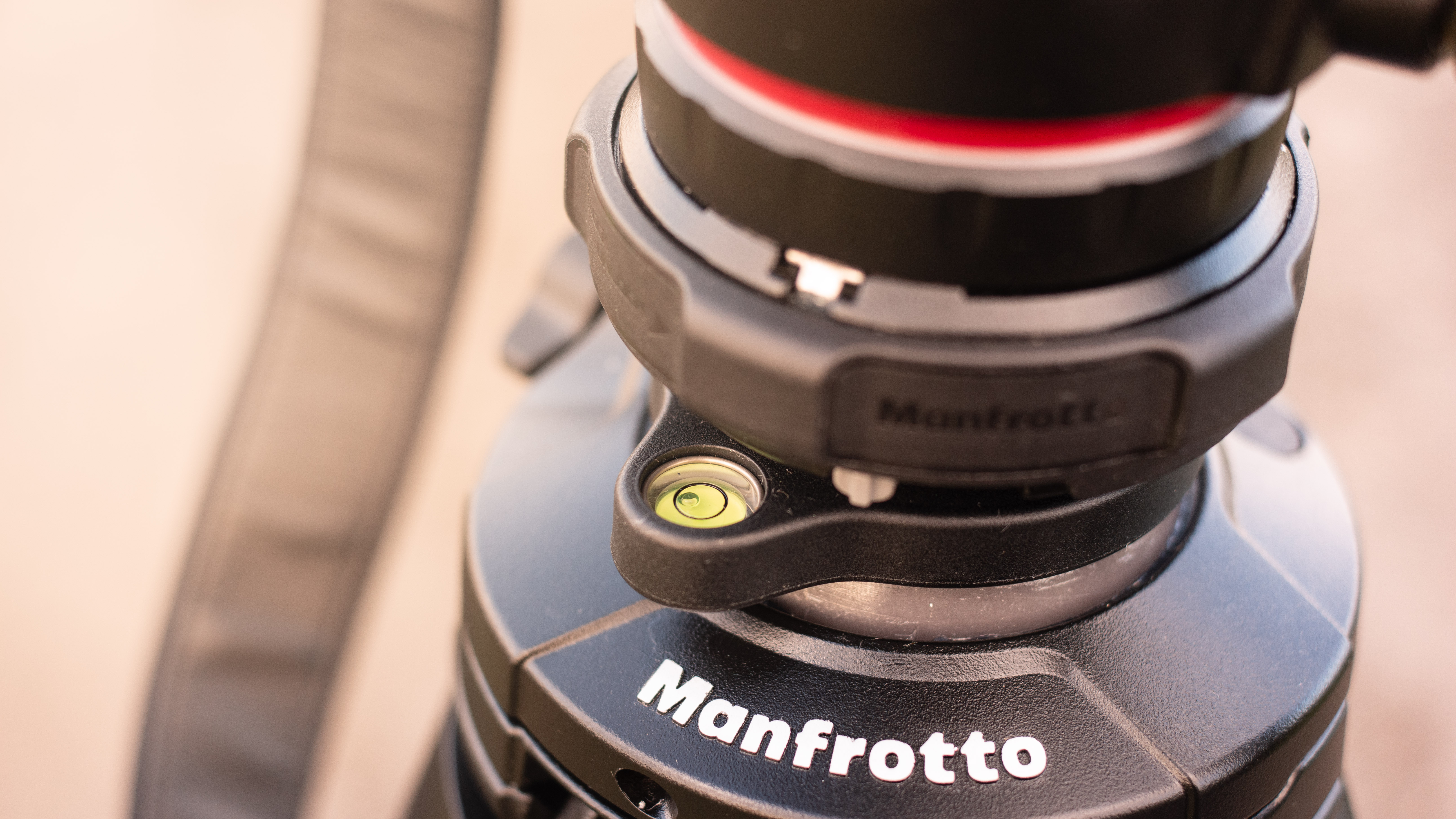 Close up details of the Manfrotto ONE hybrid tripod outside