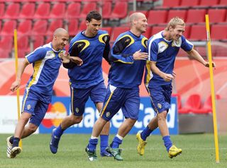 Ljungberg won Sweden's player of the year award in 2006 before compatriot Zlatan Ibrahimovic (second left) took the gong for the next decade.