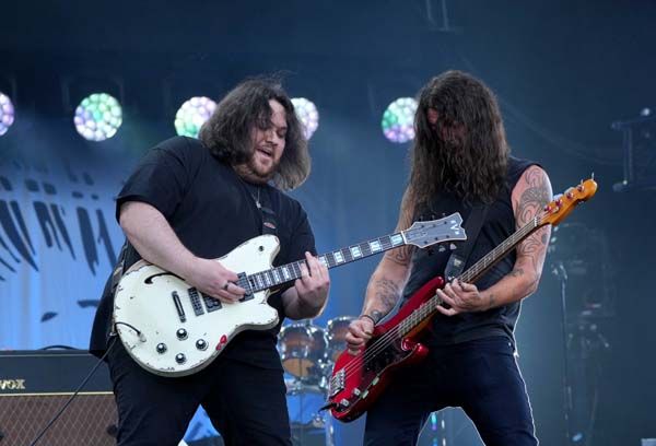 Wolfgang Van Halen and Dave Grohl onstage