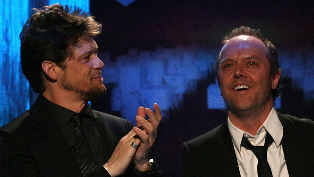 Jason Newsted with Lars Ulrich