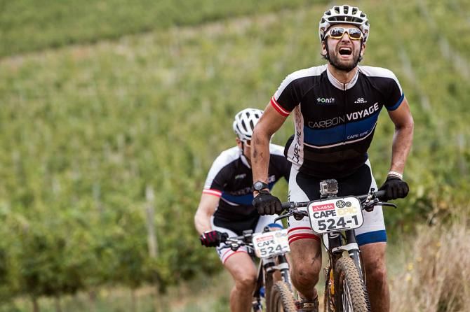 Lukas Emberger struggles up a difficult climb