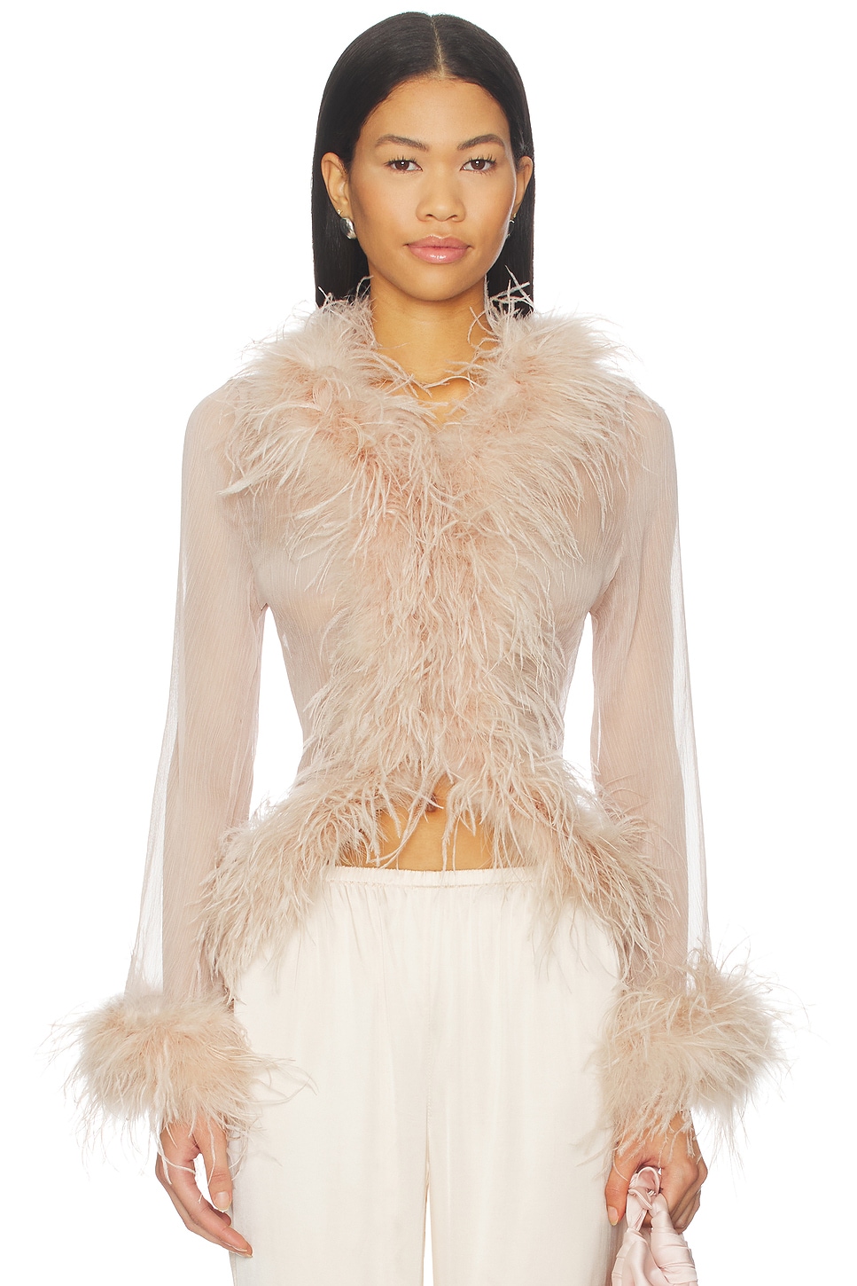 Gigi Sheer Feather Blouse