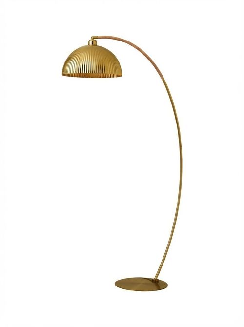 Made.com | Shell Shade Rattan Wrap Floor Lamp in Antique Brass