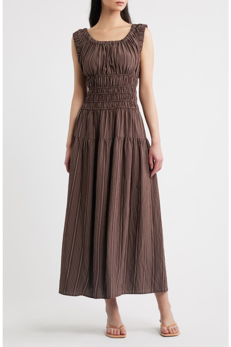 Anastasia Shirred Sleeveless Maxi Dress