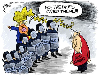 Political Cartoon U.S. Trump Bob Knight