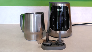 Dreo BaristaMaker milk frother with pitcher and frothing tips