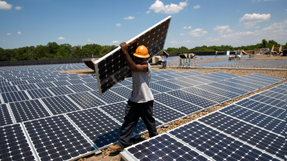 Installing solar panels 