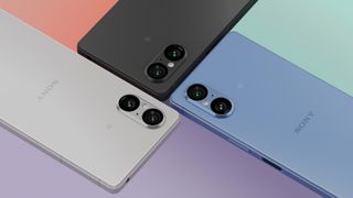 Sony Xperia 5 V in all three colours: black, platinum silver and blue