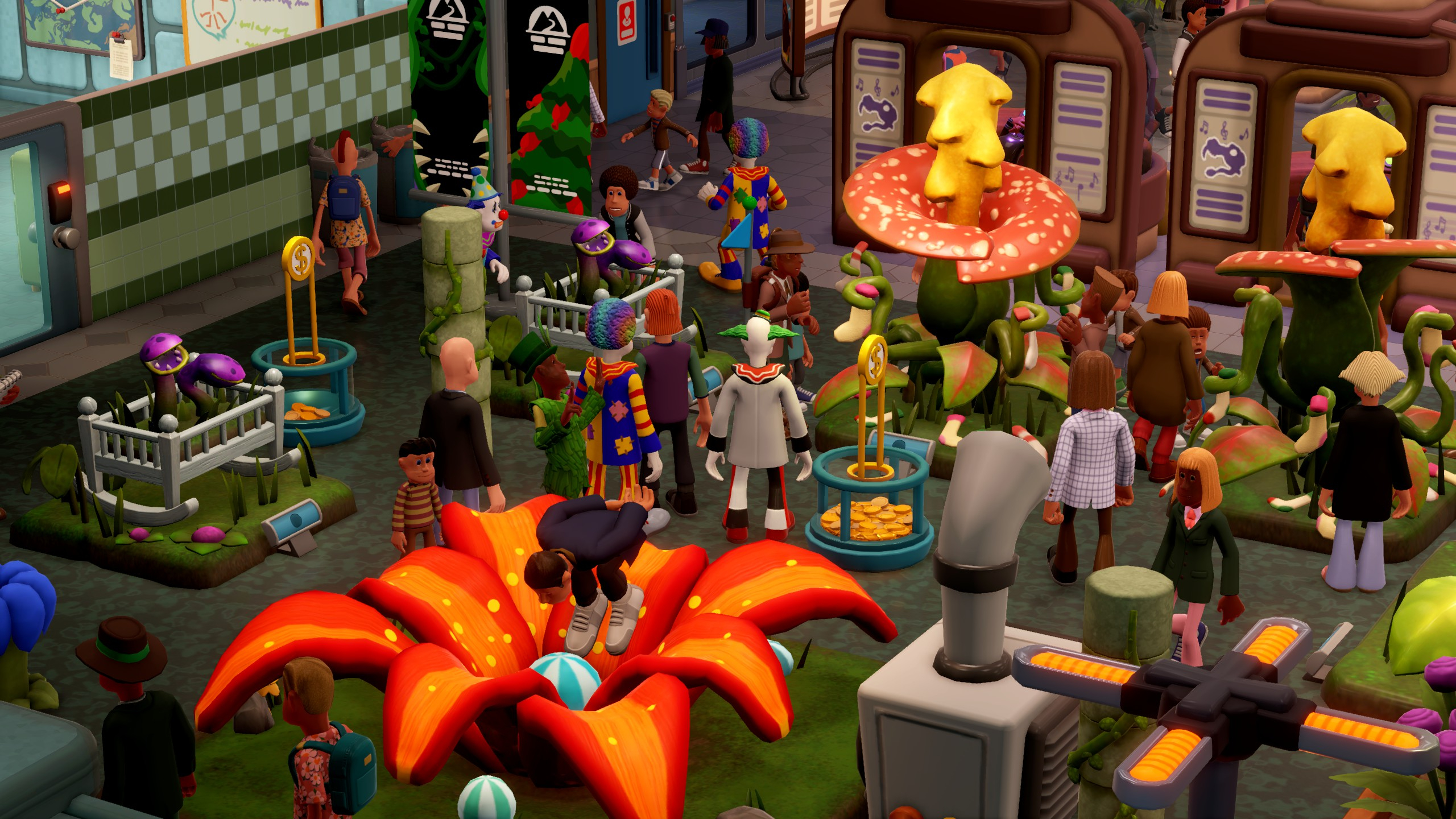 A screenshot from Two Point Museum showing a packed exhibit