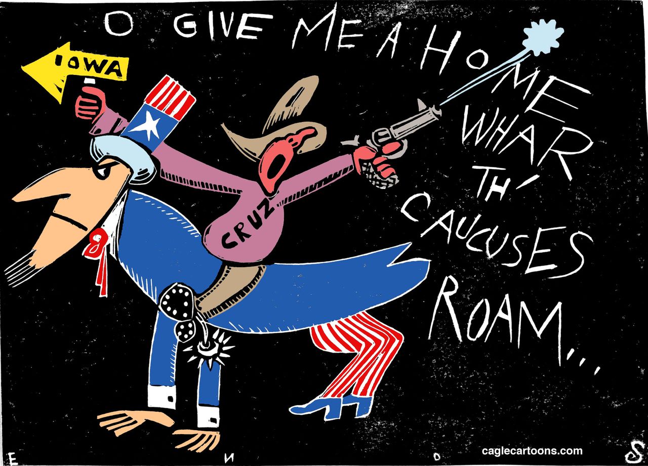 Political cartoon U.S. Ted Cruz Cowboy