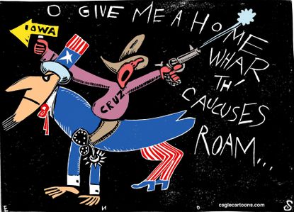 Political cartoon U.S. Ted Cruz Cowboy