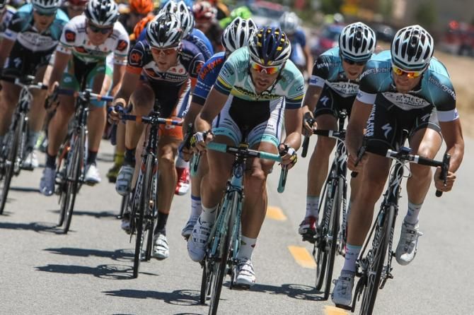 Lots of fighting for position on the front of the field after a break gets away.