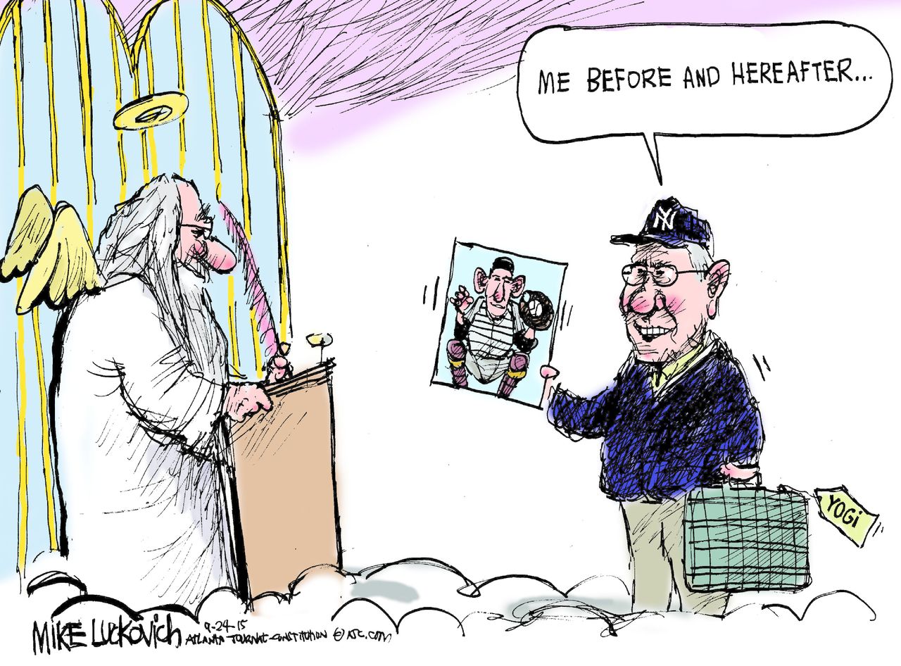 Editorial cartoon U.S. Yogi Berra sports