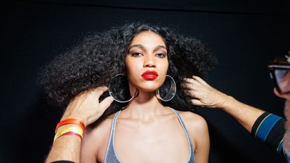 Woman with Curly Hair