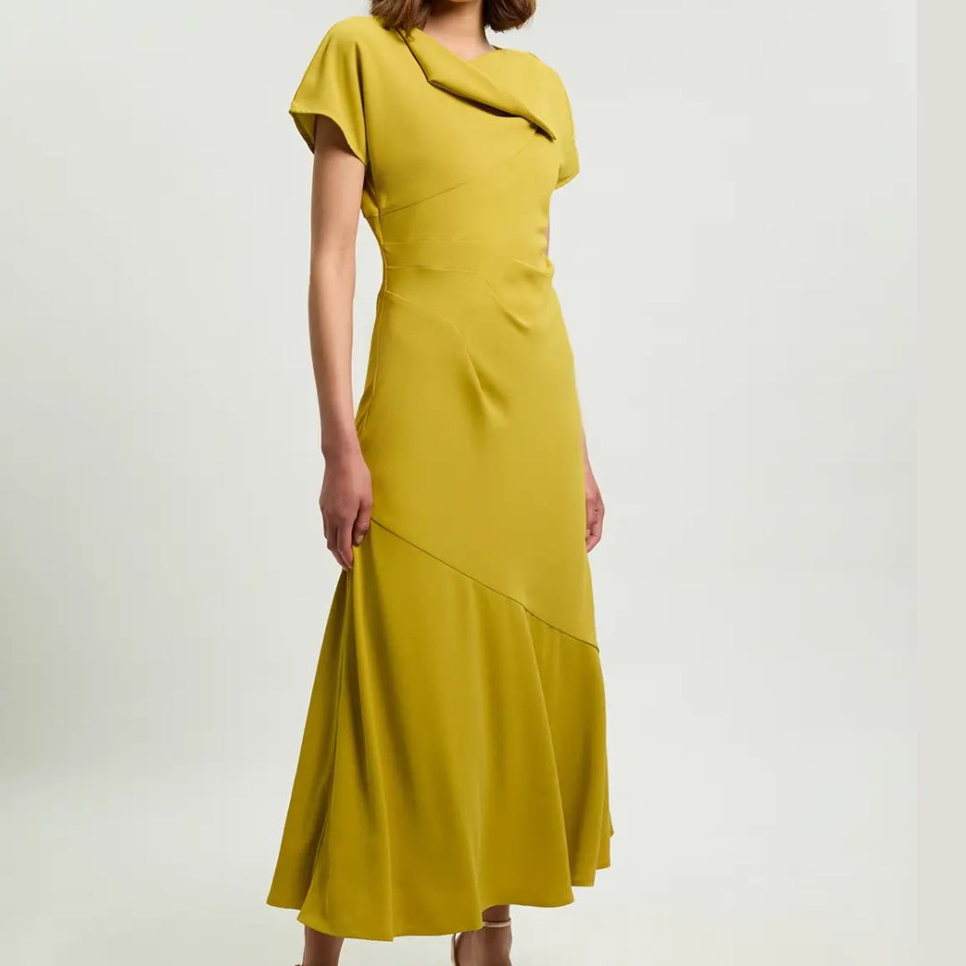 Karen Millen Yellow Brush Stroke Dress