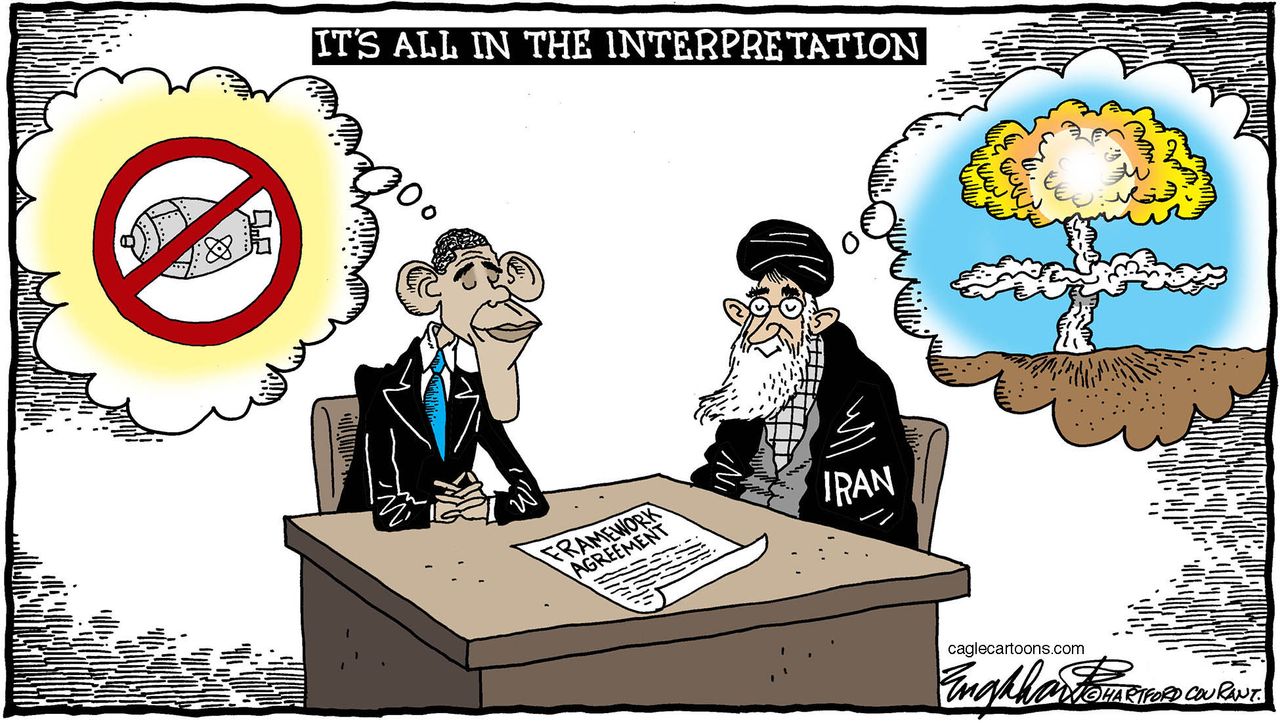 Political cartoon World Iran nuclear deal