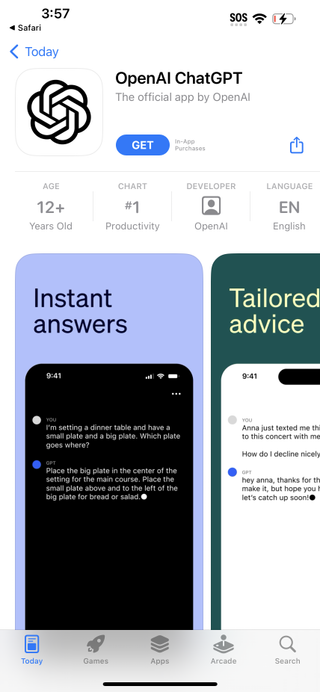 ChatGPT on iOS