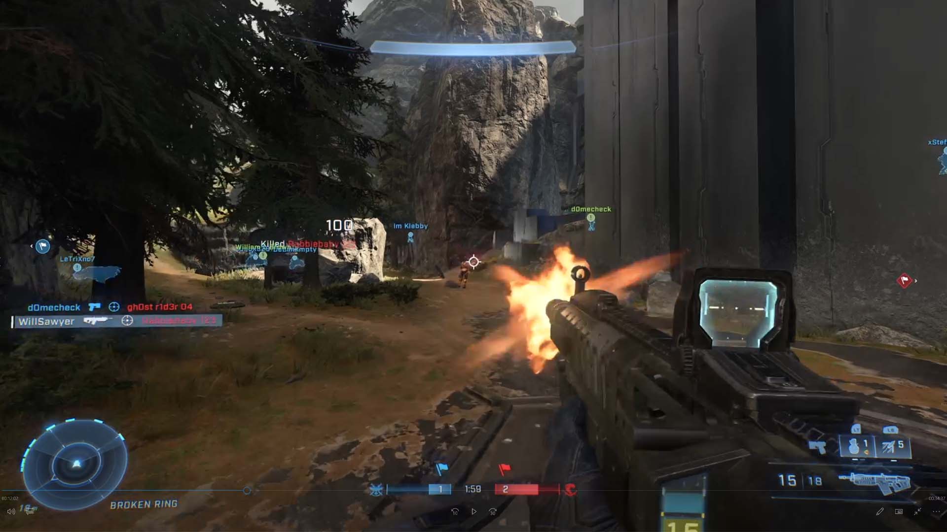 Halo Infinite multiplayer commando tactical rifle kill