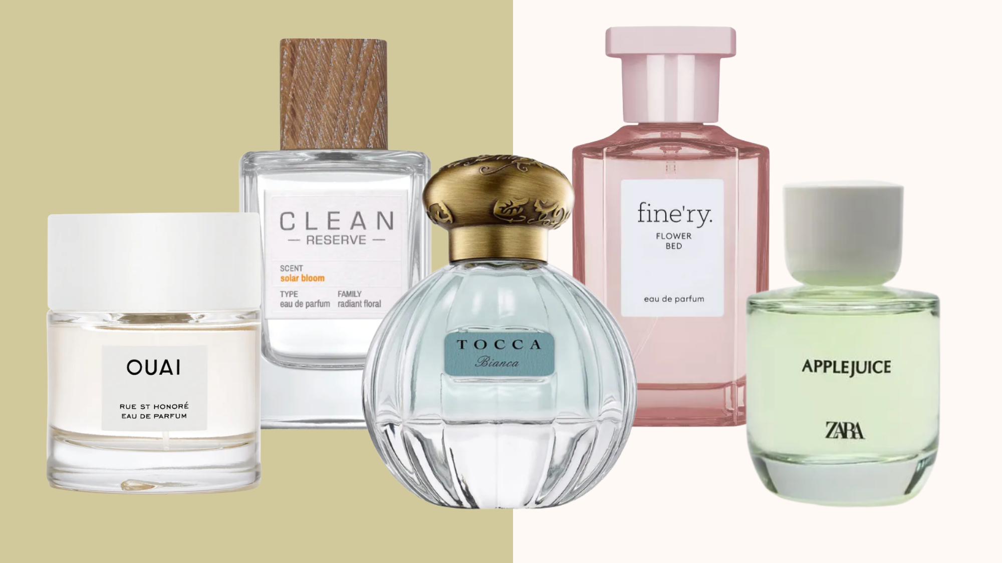 Collage of the best affordable fragrances.