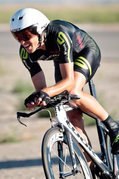 Jack Bauer (Endura Racing) putting in a good TT time after winning the sprint yesterday.
