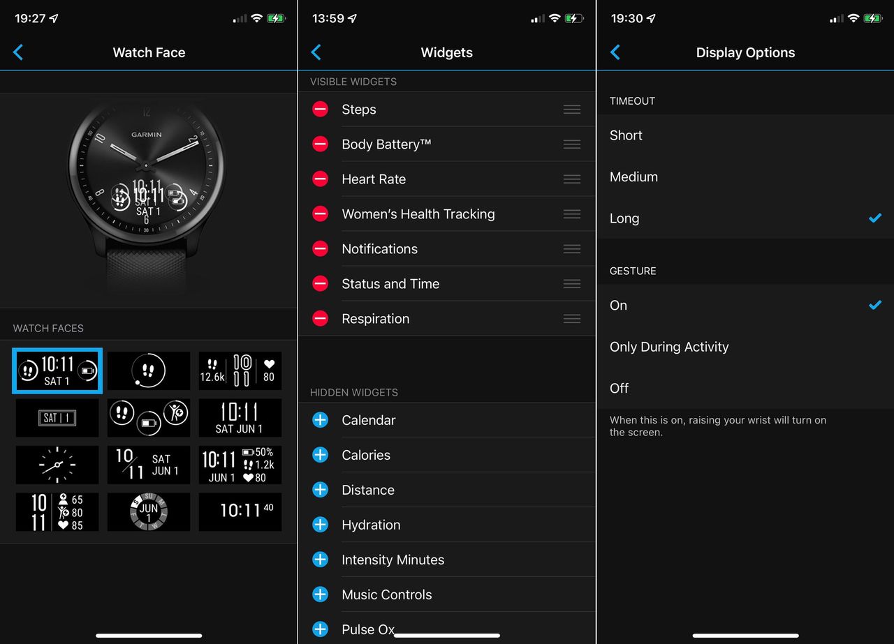 Widget selection