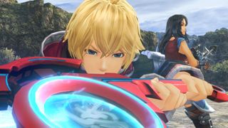 Shulk readying himself to fight with the Monado in Xenoblade Chronicles