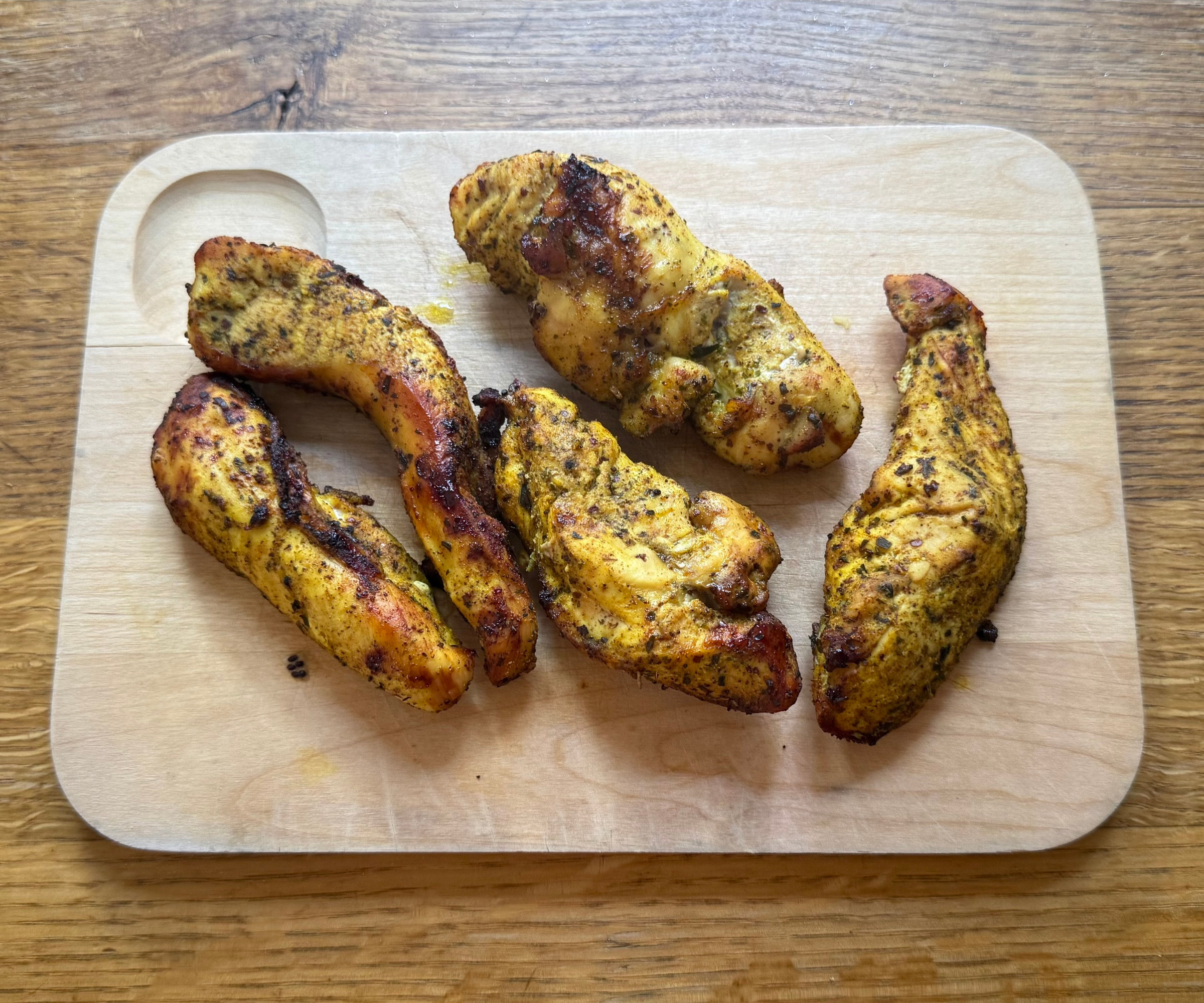 Roasted chicken cooked in the Bella FitsAnywhere 4QT Air Fryer