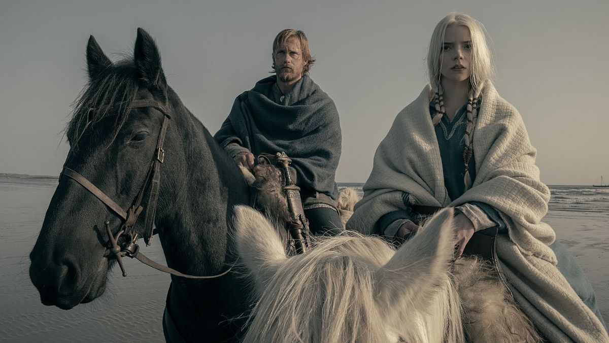 Alexander Skarsgård and Anya Taylor-Joy in The Northman