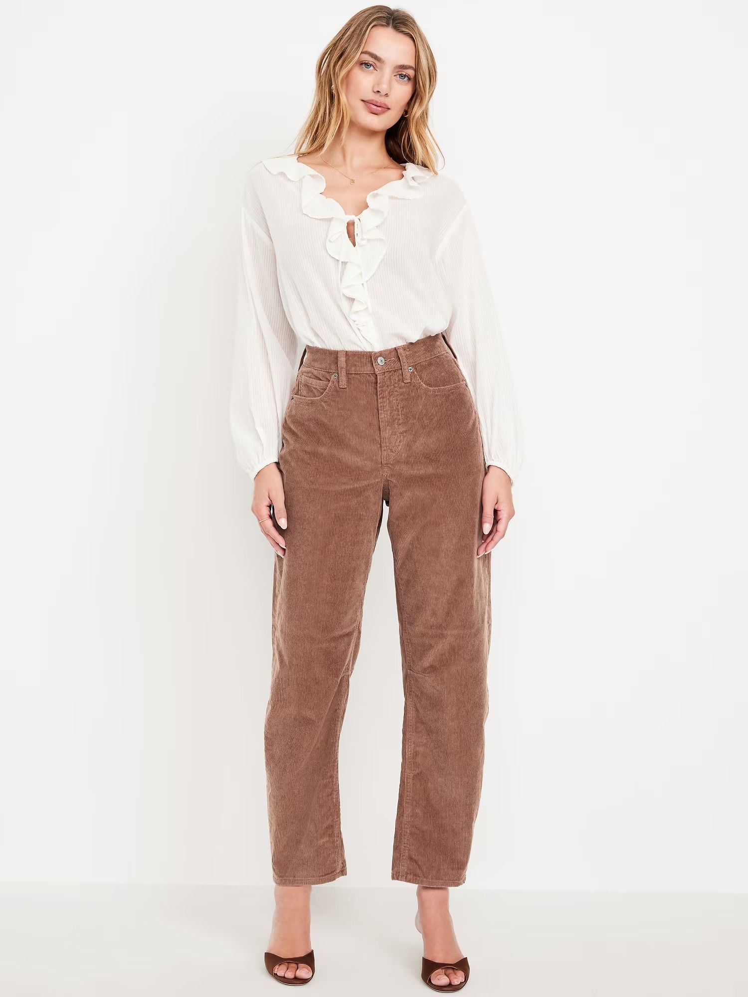 Old Navy, High-Waisted Barrel Ankle Corduroy Pants