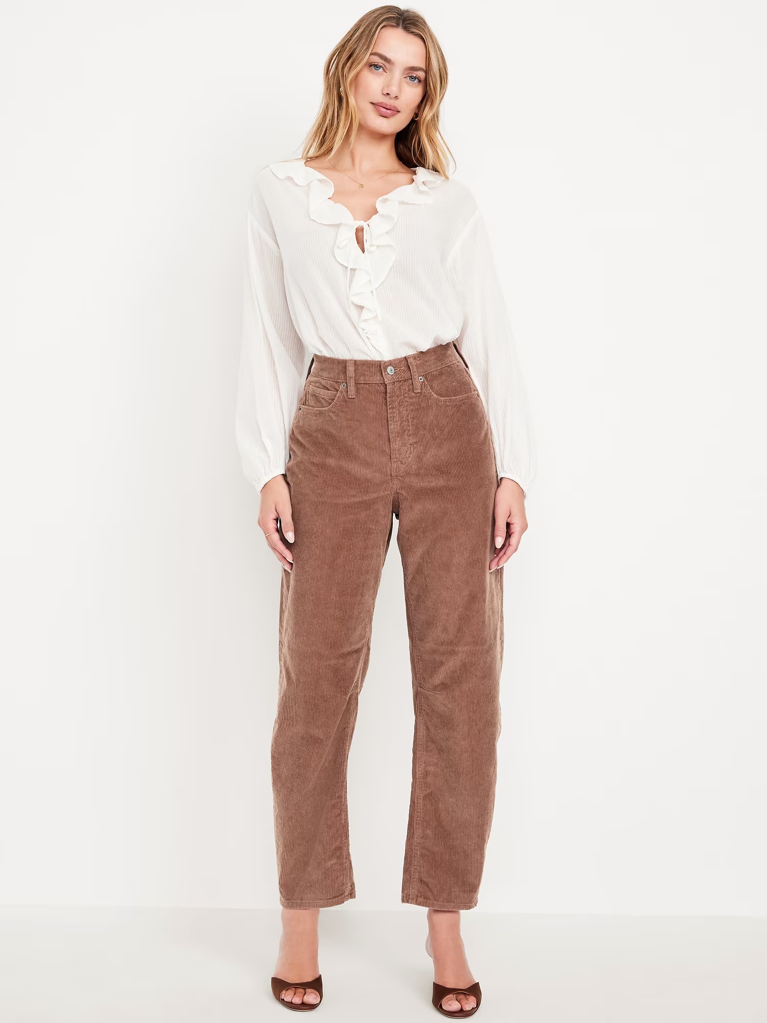 Old Navy, High-Waisted Barrel Ankle Corduroy Pants