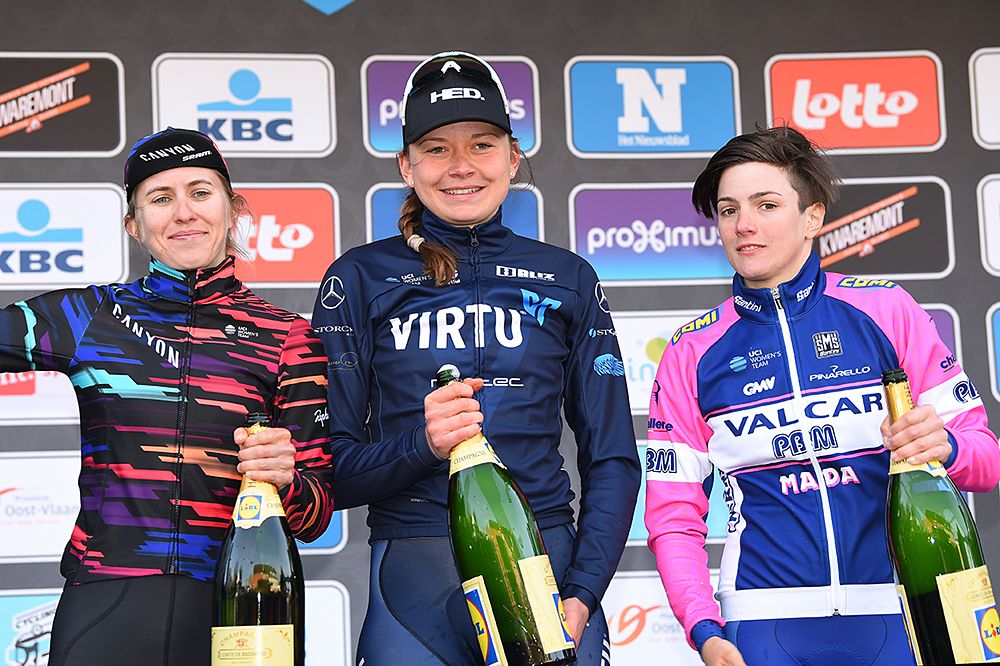 Christina Siggaard (Team Virtu Cycling) wins Omloop Het Nieuwsblad