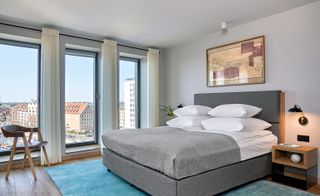A bedroom at the Puro Hotel — Gdansk