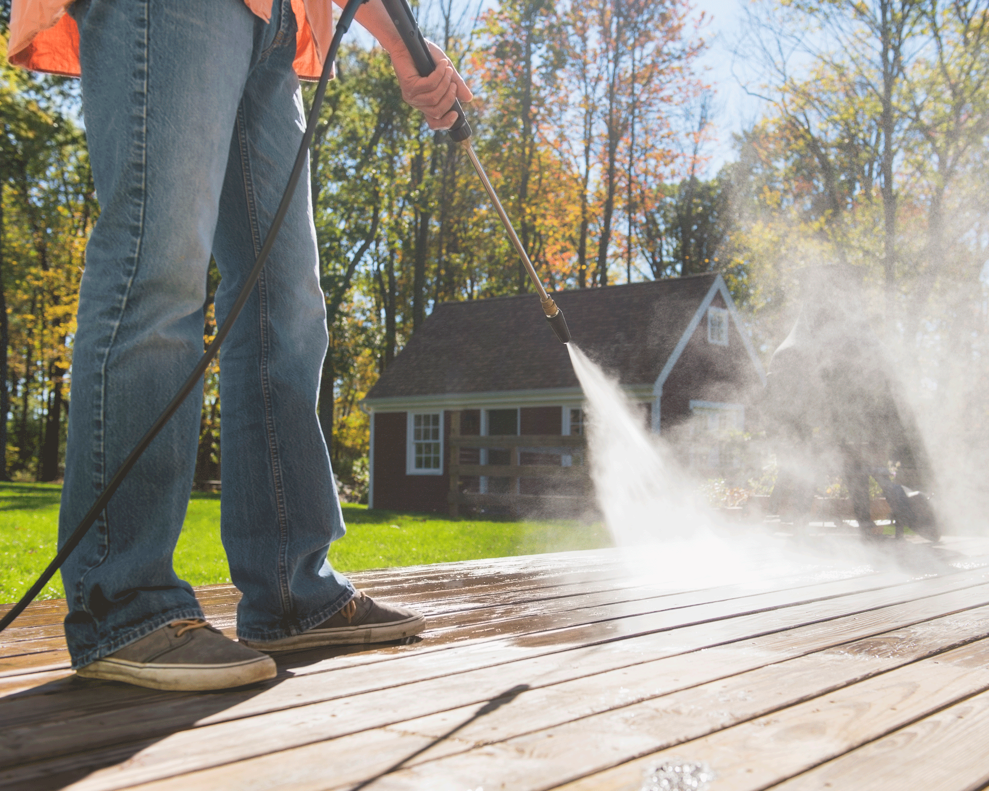 pressure washer used on decking