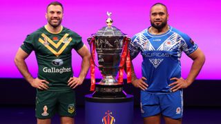 Australia vs Samoa and the Rugby League World Cup trophy