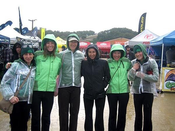 A happy team, despite the weather.