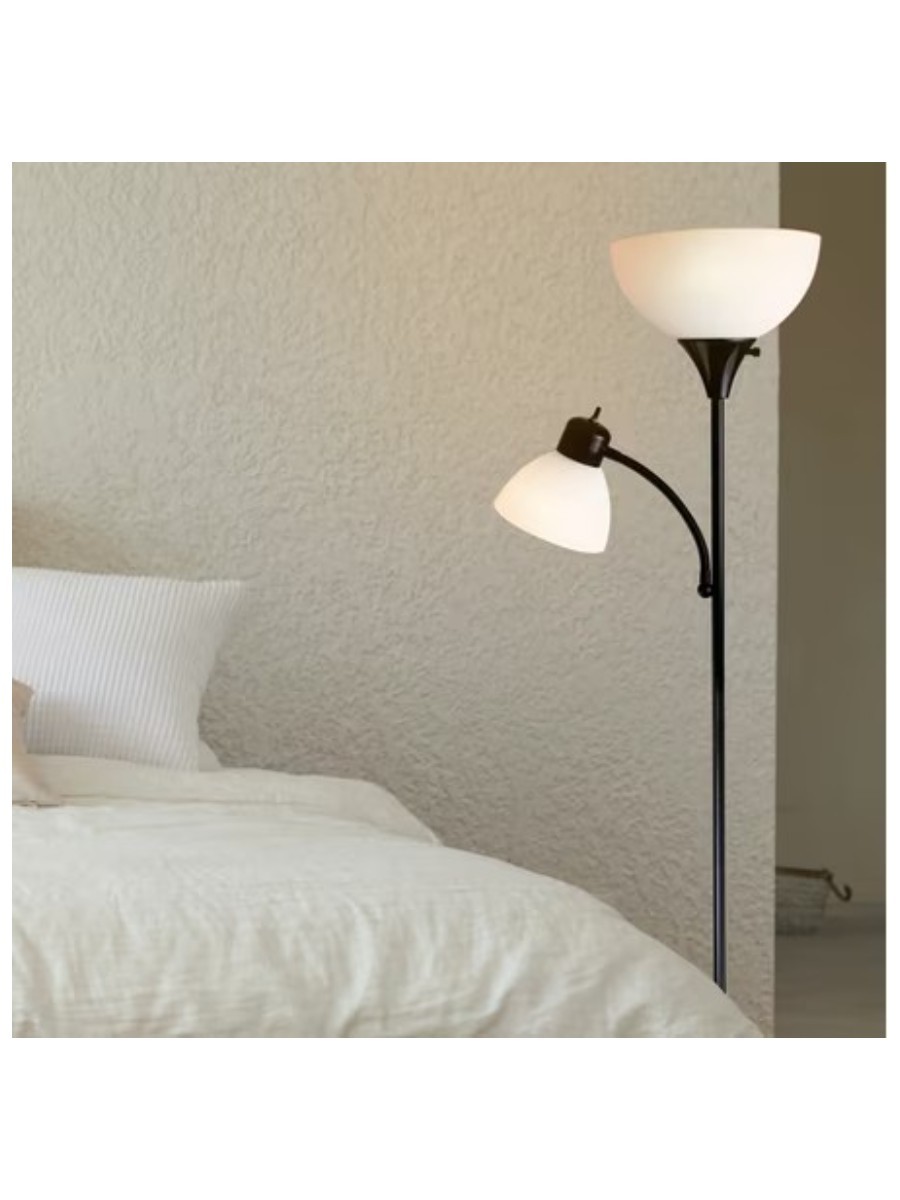 Newhouse Lighting, Newhouse Lighting 71 In. Torchiere William Standing Floor Lamp in Black Color