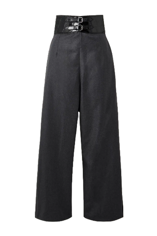 Archetypes Belted Wool-Flannel Wide-Leg Pants